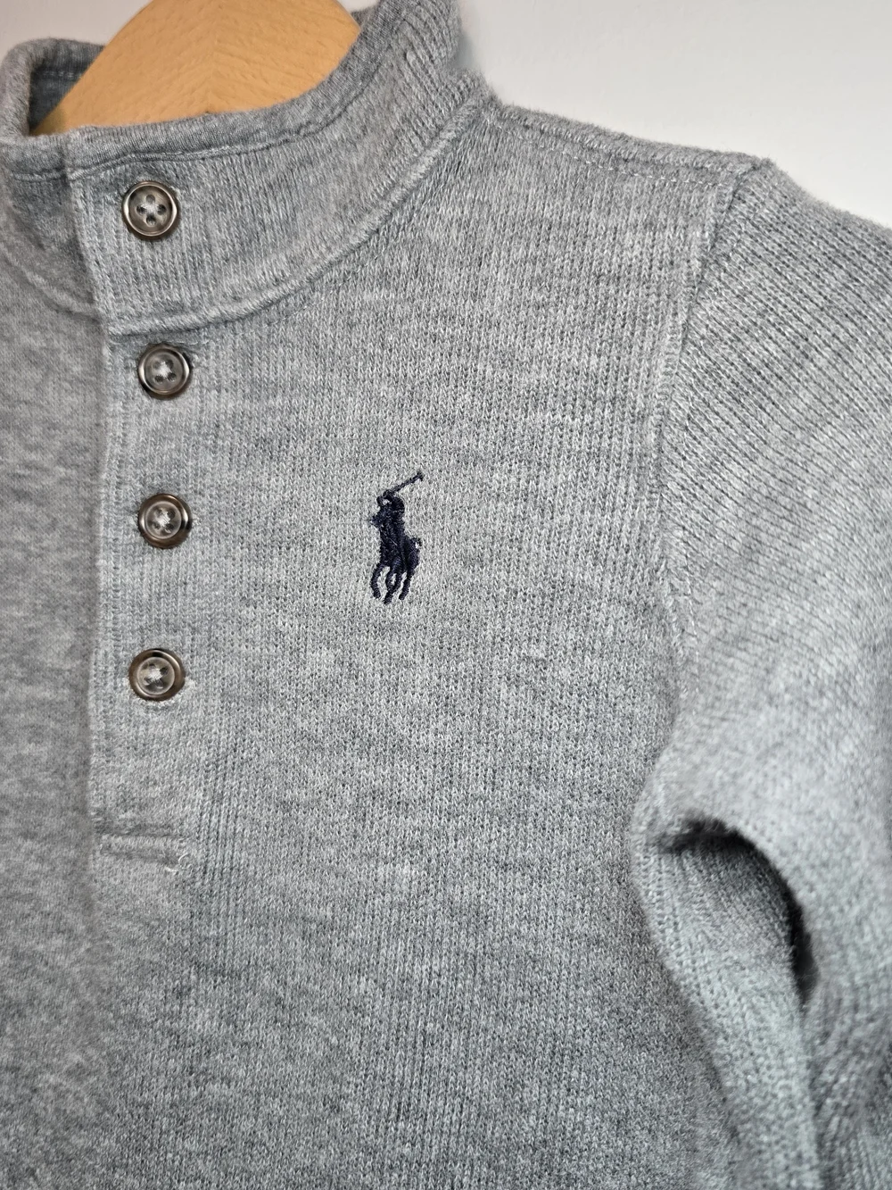 Ralph Lauren Gray Knit Baby One-Piece Romper
